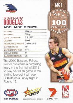 2013 Select AFL Champions - Milestone Game Foils #MG1 Richard Douglas Back
